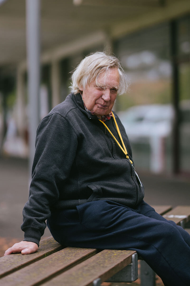 Ron sitting on bench