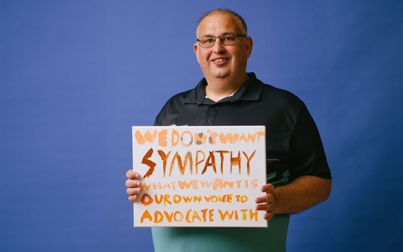 David with self advocacy message